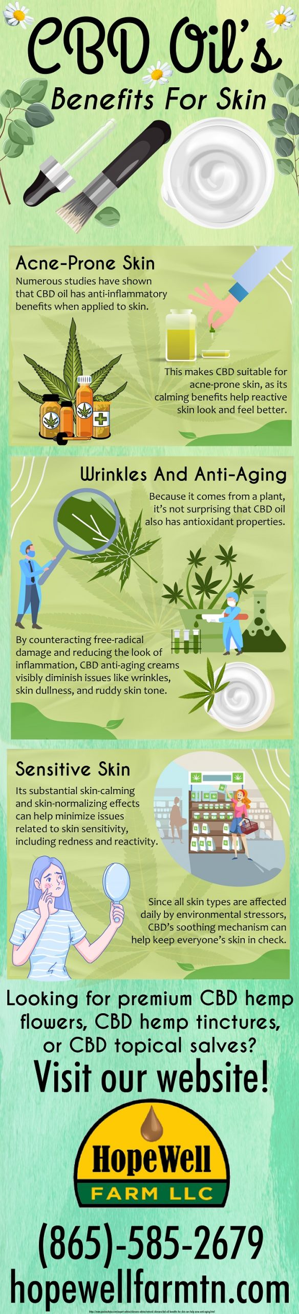 CBD Oil's Benefits for Skin - An Infographic - HopeWell Farm LLC